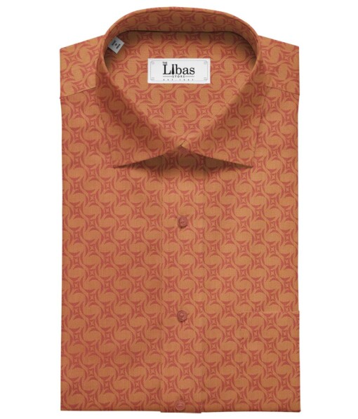 Cadini Italy Amber Orange 100% Super Premium Cotton Jacquard Shirt Fabric (1.60 M)