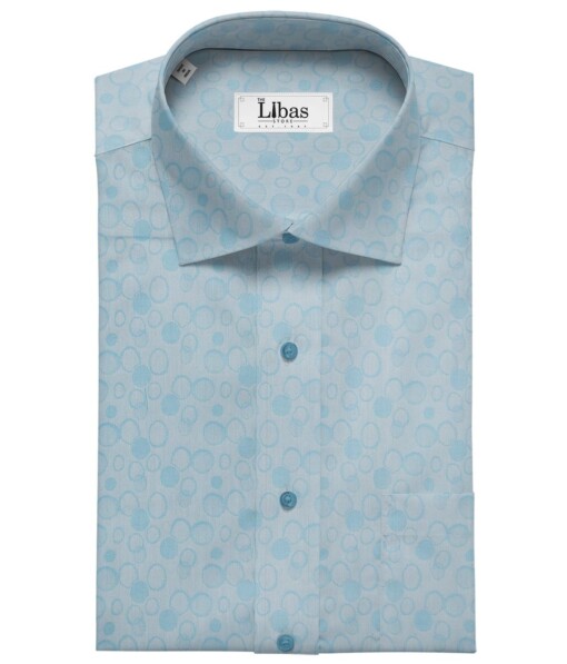 Cadini Italy Arctic Blue 100% Super Premium Cotton Jacquard Shirt Fabric (1.60 M)