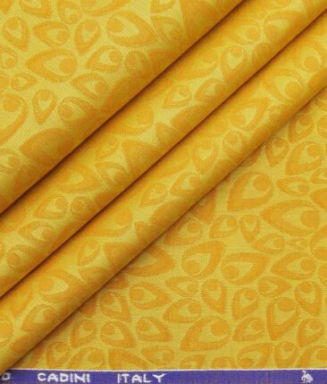 Cadini Italy Dandelion Yellow 100% Super Premium Cotton Jacquard Shirt Fabric (1.60 M)