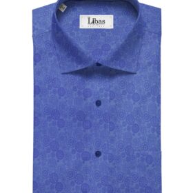 Cadini Italy Royal Blue 100% Super Premium Cotton Jacquard Shirt Fabric (1.60 M)