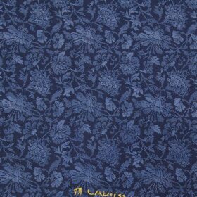 Cadini Italy Dark Blue 100% Cotton Floral Print Shirt Fabric (1.60 M)