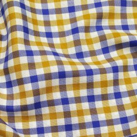 Cadini Italy Multi Color 100% Giza Cotton Oxford Weave Checks Shirt Fabric (1.60 M)