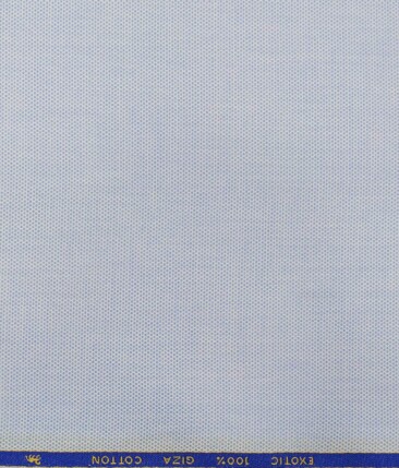 Cadini Italy Skyblue 100% Giza Cotton Dotted Structured Shirt Fabric (1.60 M)