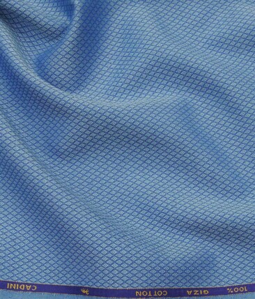 Cadini Italy Stone Blue 100% Giza Cotton Jacquard Shirt Fabric (1.60 M)