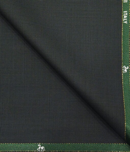Cadini Italy by Siyaram's Dark Greenish Grey Structured Super 100's 20% Merino Wool  Unstitched Trouser Fabric (1.25 Mtr)