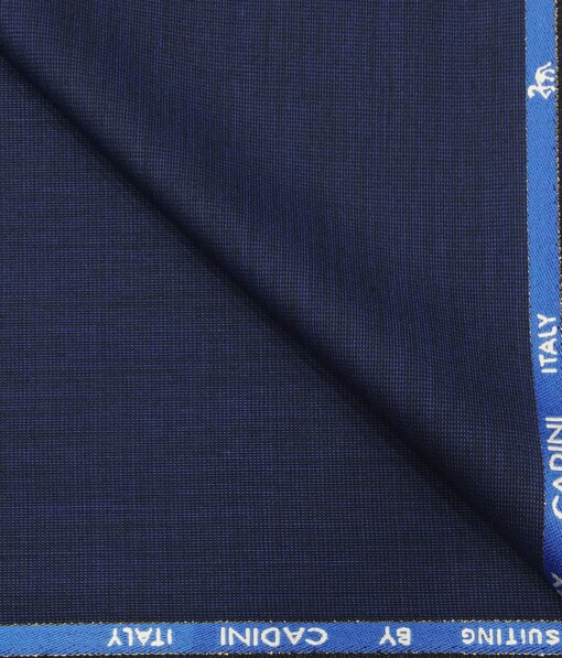 Cadini Italy by Siyaram's Dark Royal Blue Structured Super 90's 20% Merino Wool  Unstitched Trouser Fabric (1.25 Mtr)