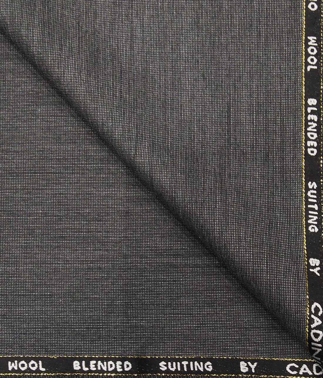 Cadini Italy by Siyaram's Medium Grey Self Structured Super 90's 20% Merino Wool  Unstitched Trouser Fabric (1.25 Mtr)