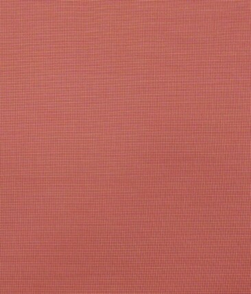 Exquisite Peach Poly Cotton Micro Checks Shirt Fabric (1.60 M)