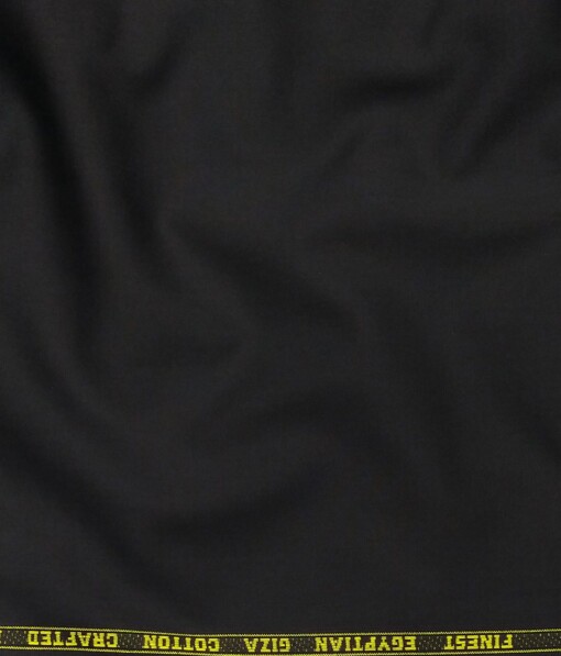 Fabio Rossini Black 100% Egyptian Giza Cotton Solid Shirt Fabric (1.60 M)