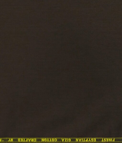 Fabio Rossini Dark Brown 100% Egyptian Giza Cotton Solid Shirt Fabric (1.60 M)