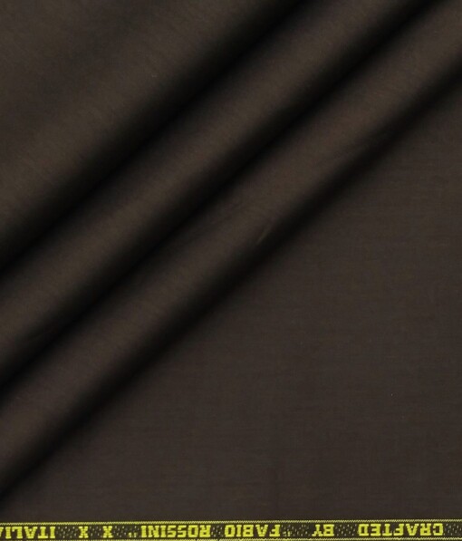 Fabio Rossini Dark Brown 100% Egyptian Giza Cotton Solid Shirt Fabric (1.60 M)