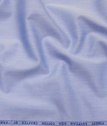 Fabio Rossini Sky Blue 100% Egyptian Giza Cotton Solid Shirt Fabric (1.60 M)