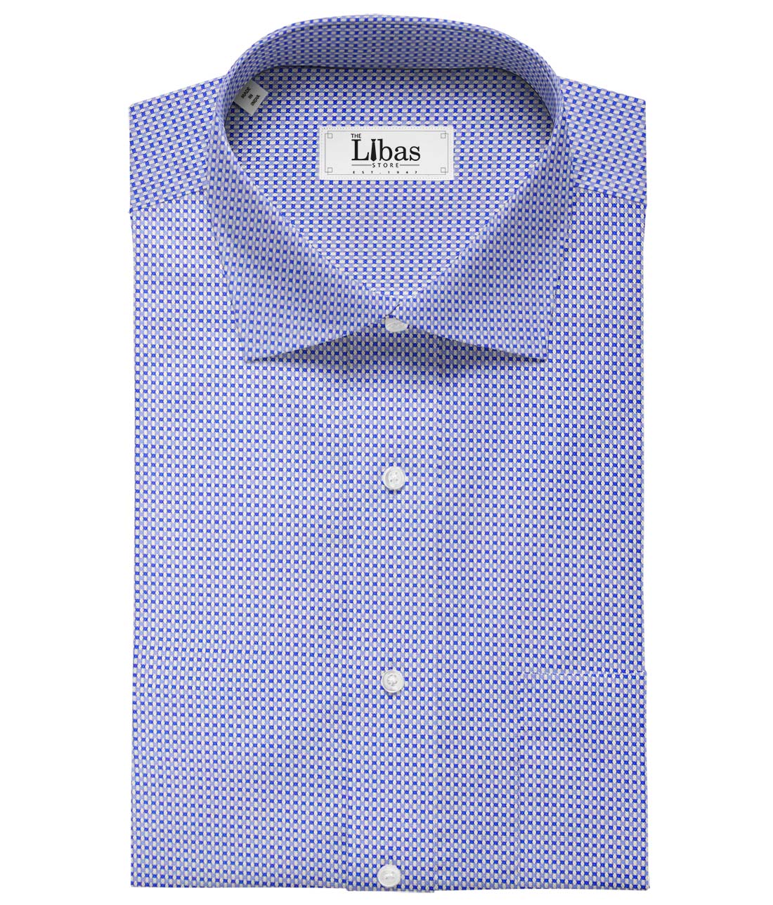 Monza White & Blue 100% Premium Cotton Oxford Weave Shirt Fabric (1.60 M)