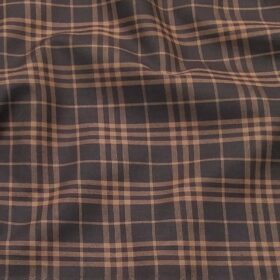 Nemesis Dark Brown 100% Egyptian Giza Cotton Burberry Check Shirt Fabric (1.60 M)