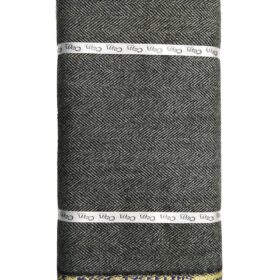 OCM Dark Grey Herringbone 100% Pure Merino Wool Very Thick Tweed Jacketing & Blazer Fabric (Unstitched - 2 Mtr)