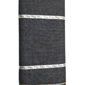 OCM Dark Grey Structured 100% Pure Merino Wool Tweed Jacketing & Blazer Fabric (Unstitched - 2 Mtr)