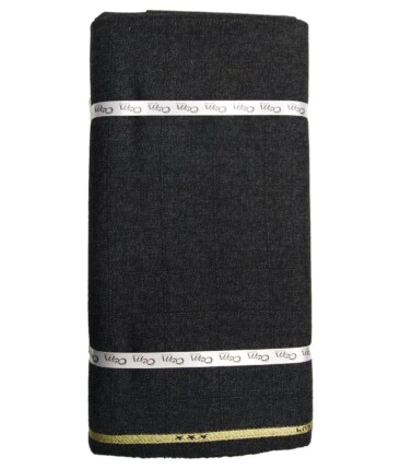 OCM Black Self Checks 100% Pure Merino Wool Thick Tweed Jacketing & Blazer Fabric (Unstitched - 2 Mtr)