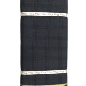OCM Dark Seagreen & Black Checks 100% Pure Merino Wool Thick Tweed Jacketing & Blazer Fabric (Unstitched - 2 Mtr)