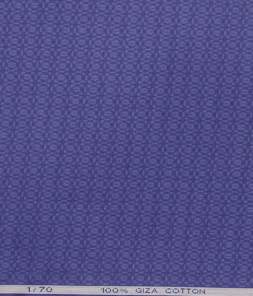 Raymond Dark Royal Blue 100% Giza Cotton Structured Shirt Fabric (1.60 M)