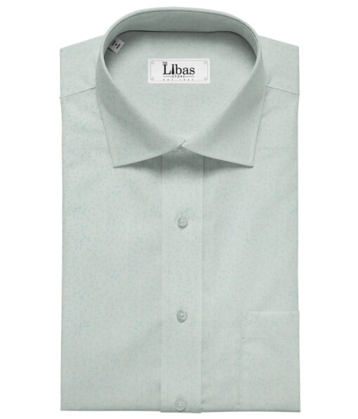 Raymond Mint Green 100% Cotton Floral Jacquard Shirt Fabric (1.60 M)