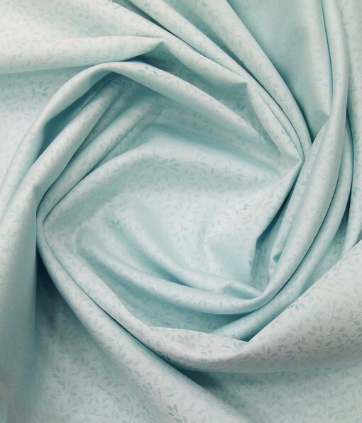 Raymond Mint Green 100% Cotton Floral Jacquard Shirt Fabric (1.60 M)