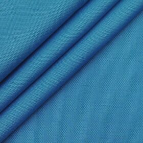 Raymond Cerulean Blue 100% Premium Cotton Structured Shirt Fabric (1.60 M)