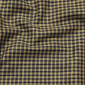 Raymond Brown & Blue 100% Giza Cotton Khadi Look Checks Shirt Fabric (1.60 M)