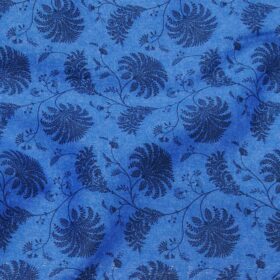 Raymond Royal Blue 100% Giza Cotton Floral Print Shirt Fabric (1.60 M)