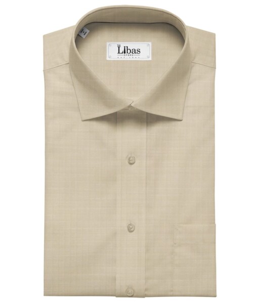 Raymond Beige 100% Egyptian Giza Cotton Self Design Shirt Fabric (1.60 M)