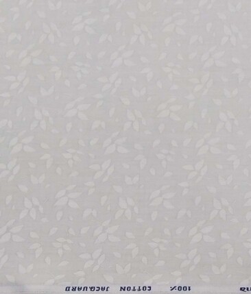 Raymond Light Grey 100% Cotton Floral Jacquard Shirt Fabric (1.60 M)