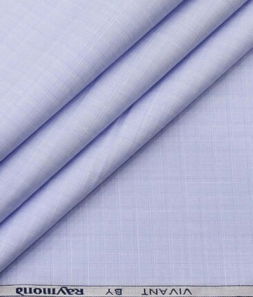 Raymond Light Blue 100% Egyptian Giza Cotton Self Design Shirt Fabric (1.60 M)
