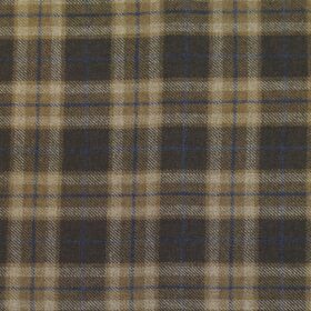 Raymond Dark & Light Brown Checks 100% Pure Wool Thick Tweed Jacketing & Blazer Fabric (Unstitched - 2.20 Mtr)