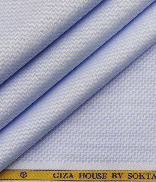 Giza House by Soktas Sky Blue 100% Egyptian Giza Cotton Structured Shirt Fabric (1.60 M)