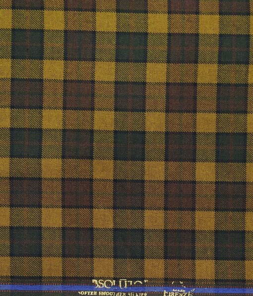 Absoluto Multicolor Checks Unstitched Thick Terry Rayon Blazer Fabric