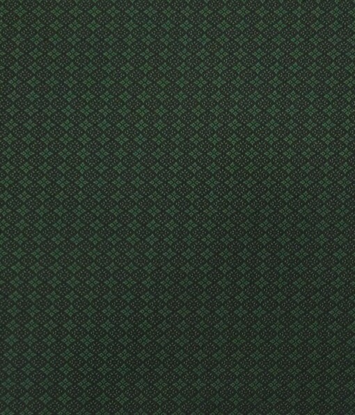 Absoluto Dark Green Jacquard Unstitched Terry Rayon Bandhgala or Blazer Fabric