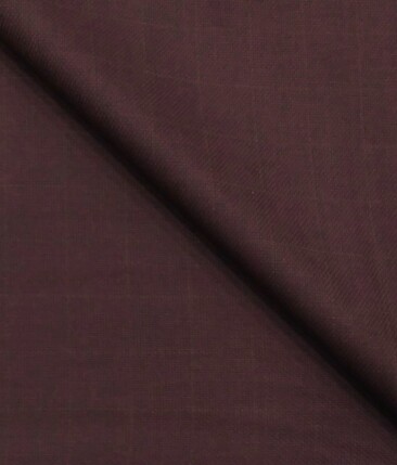 Absoluto Mahogany Red Self Checks Unstitched Terry Rayon Suiting Fabric