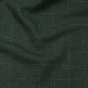 Absoluto Pine Green Self Checks Unstitched Terry Rayon Suiting Fabric