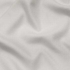 Absoluto Pure White Structured Unstitched Terry Rayon Suiting Fabric