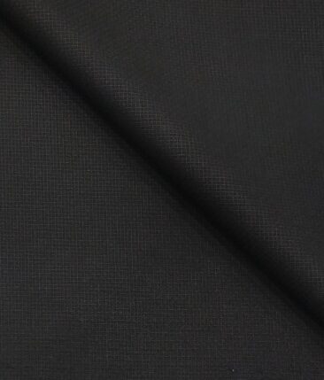 Augustus Black Structured Unstitched Terry Rayon Suiting Fabric