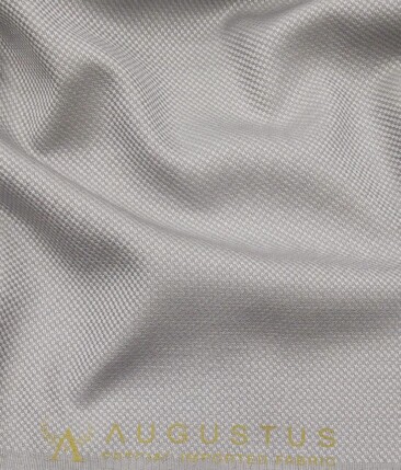 Augustus Light Silver Grey Royal Oxford Unstitched Terry Rayon Suiting Fabric