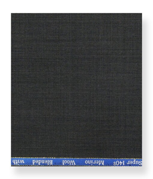 Cadini Italy by Siyaram's 60% Merino Wool Super 140's Dark Grey Structured Unstitched Exotic Suit Fabric (3.25 Meter)