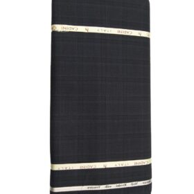 Cadini Italy by Siyaram's 60% Merino Wool Super 140's Smoke Grey Self Broad Checks Unstitched Exotic Suit Fabric (3.25 Meter)