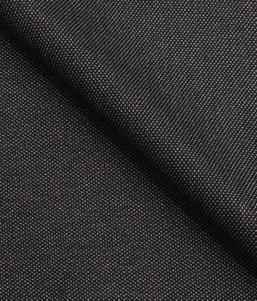 Don & Julio Blackish Grey Dotted Structure Unstitched Terry Rayon Thick Suiting Fabric