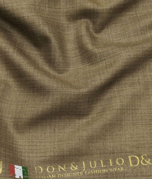 Don & Julio Fawn Beige Self Design Unstitched Terry Rayon Suiting Fabric