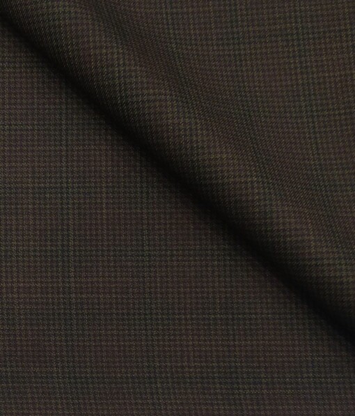 Don & Julio Dark Brown Self Design Unstitched Terry Rayon Suiting Fabric