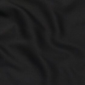 Fashion Flair Jet Black Solid Satin Weave Terry Rayon Suiting Fabric