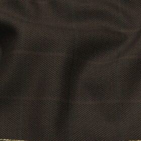 J.Hamsptead by Siyaram's 20% Merino Wool Super 90's Dark Brown Structured Cum Checks Unstitched Suiting Fabric