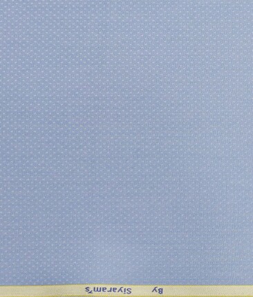 Marconi by Siyaram's Sky Blue White Dotted Structured Unstitched Terry Rayon Suiting Fabric