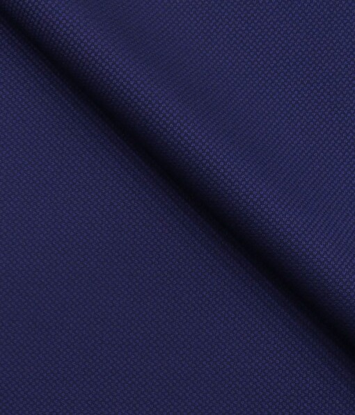 Mark & Peanni Dark Purple Oxford Structure Unstitched Terry Rayon Suiting Fabric