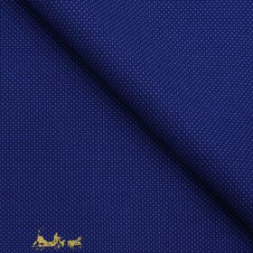 Mark & Peanni Bright Royal Blue Dotted Structured Unstitched Terry Rayon Suiting Fabric